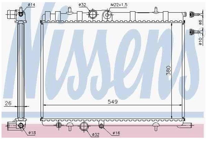 63502 Nissens Radiador de esfriamento de motor