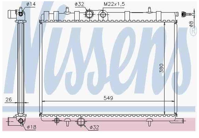 63502A Nissens Radiador de esfriamento de motor
