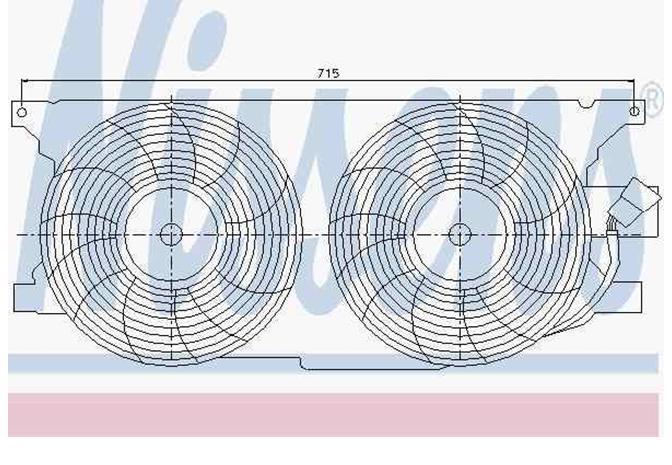 85402 Nissens Difusor do radiador de esfriamento, montado com motor e roda de aletas