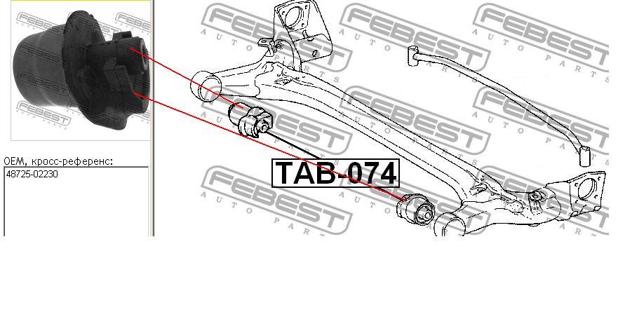 Compre 4872502230 Toyota Bloco silencioso de viga traseira (de plataforma veicular)