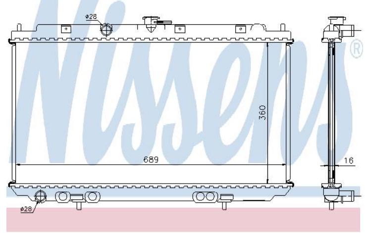 67344A Nissens Radiador de esfriamento de motor