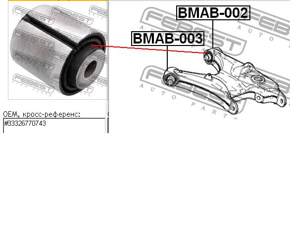 Bloco silencioso do braço oscilante inferior traseiro Febest BMAB002 preço, a partir de 22,11 USD