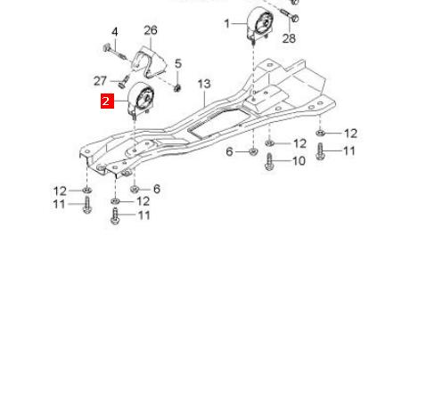  Coxim (suporte) dianteiro de motor KIA Rio I hatchback (DC) (2000 - 2006) I