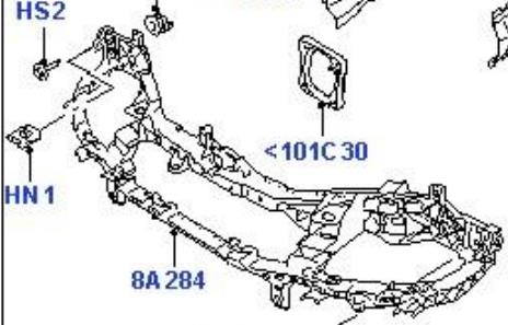 1508632 Ford Suporte do radiador montado (painel de montagem de fixação das luzes)