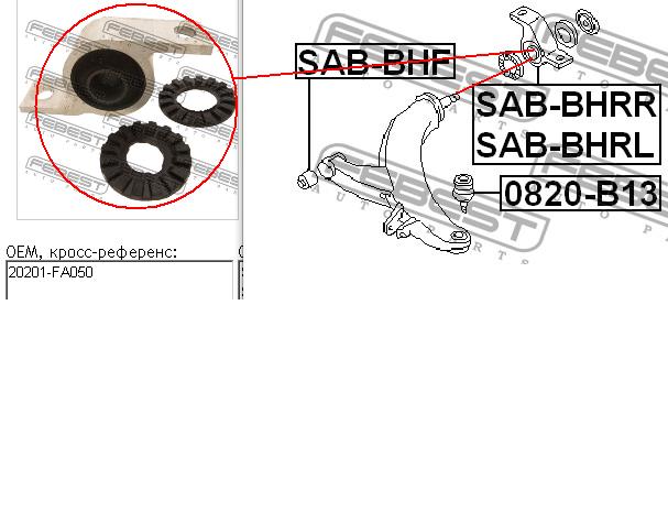 Bloco silencioso dianteiro do braço oscilante inferior Subaru 20201FC110 preço, a partir de 27,77 USD