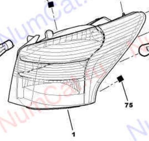 6351T3 Peugeot/Citroen Lanterna traseira direita externa