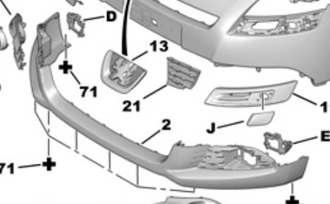 7401SV Peugeot/Citroen Pára-choque dianteiro, parte inferior
