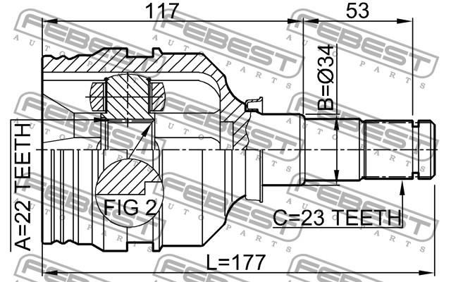 4340305030 Toyota Junta homocinética interna dianteira