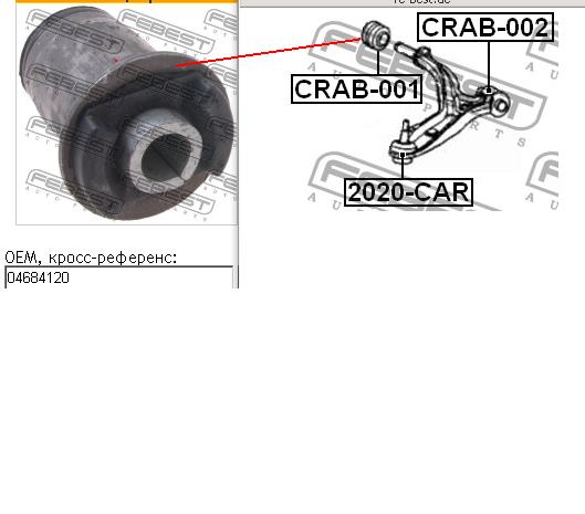Bloco silencioso dianteiro do braço oscilante inferior Febest CRAB002 preço, a partir de 17,36 USD