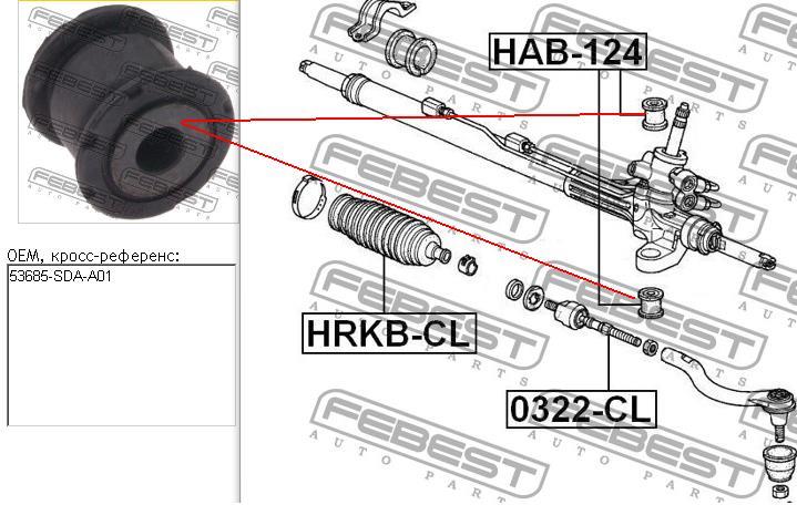 Bloco silencioso de fixação da cremalheira da direção Honda 53685SDAA01 preço, a partir de 6,87 USD