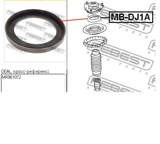 Rolamento de suporte do amortecedor dianteiro Mitsubishi MR961072 preço, a partir de 11,53 USD