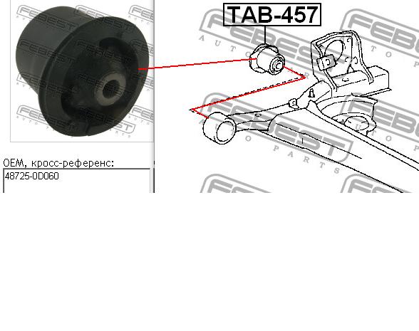 Bloco silencioso de viga traseira (de plataforma veicular) Toyota 487250D060 preço, a partir de 18,19 USD