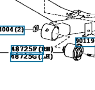 Bloco silencioso de viga traseira (de plataforma veicular) Toyota 4872502200 preço, a partir de 25,63 USD
