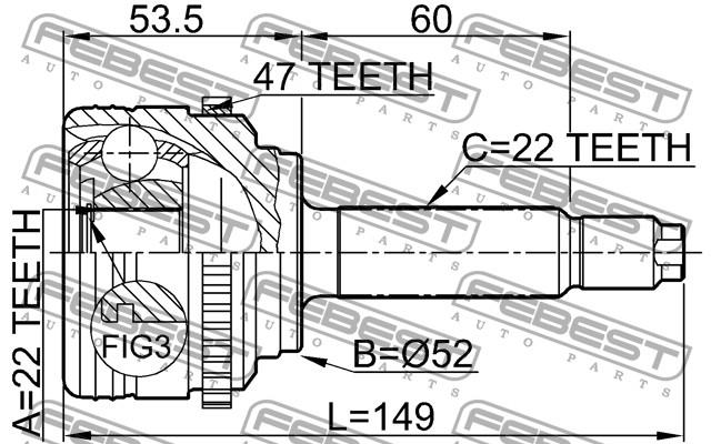 96391550 General Motors Junta homocinética externa dianteira