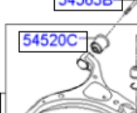 545502P000 Hyundai/Kia Bloco silencioso dianteiro do braço oscilante inferior