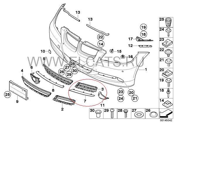 51117134091 BMW Moldura de grelha do radiador esquerdo