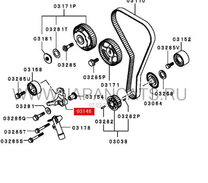 Reguladora de tensão da correia do mecanismo de distribuição de gás para Mitsubishi Colt VI Z3A
