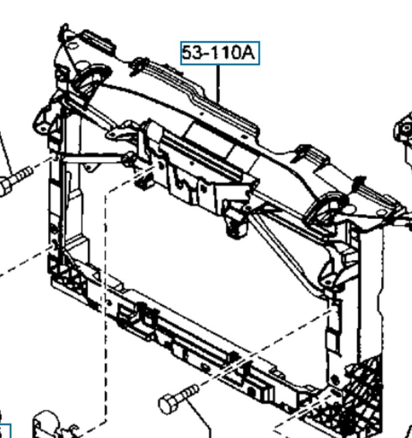 GS1D53110 Mazda Suporte do radiador montado (painel de montagem de fixação das luzes)