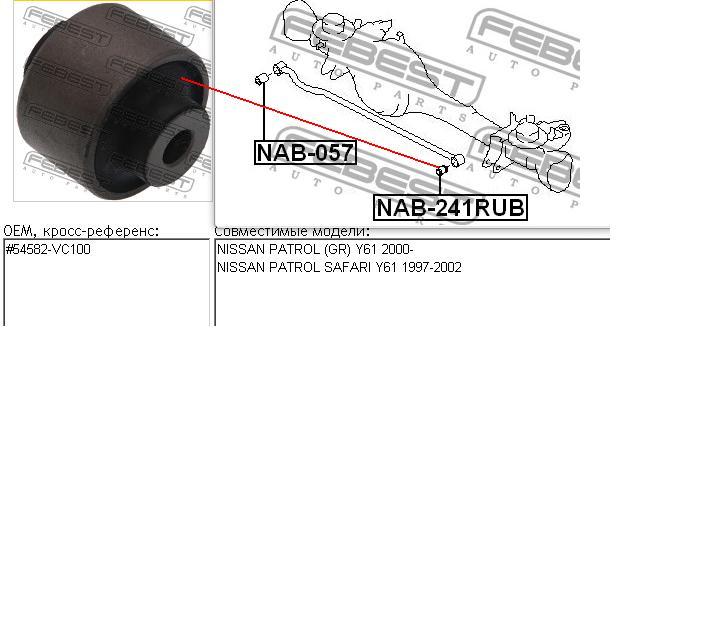 Bloco silencioso de barra Panhard traseira Febest NAB241RUB preço, a partir de 19,12 USD