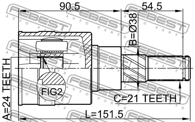 Junta homocinética interna traseira Febest 0211T30R preço, a partir de 41,61 USD