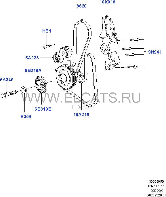 9643354180 Ford Polia de cambota