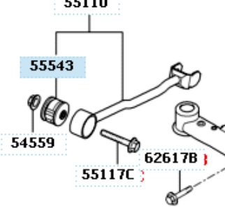 551162E001 Hyundai/Kia Bloco silencioso de braço oscilante traseiro longitudinal