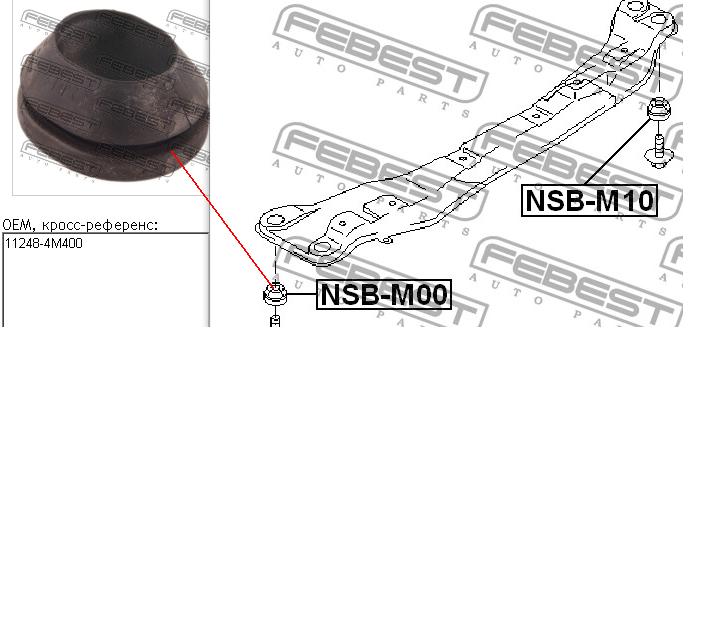Bucha de viga longitudinal dianteira de motor Nissan/Infiniti 112484M400 preço, a partir de 3,64 USD