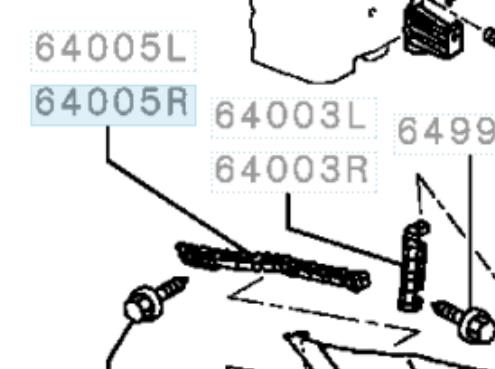 6410A222 Mitsubishi Consola direita do pára-choque traseiro externo