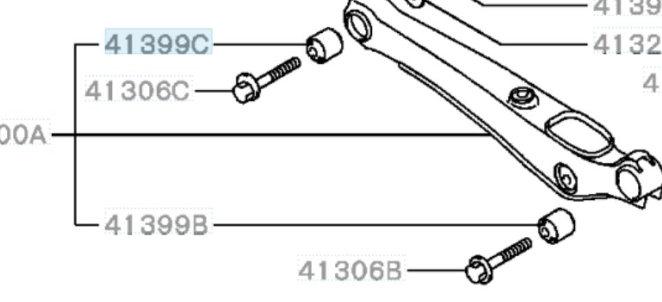 MR403464 Mitsubishi Bloco silencioso traseiro de braço oscilante transversal