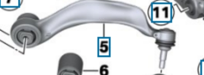 31126775972 BMW Braço oscilante inferior direito de suspensão dianteira