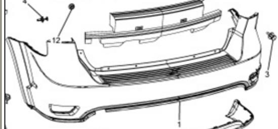 Pára-choque traseiro Dodge Journey SUV (2008 - 2020) 