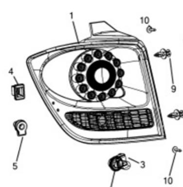 00K68078481AD Chrysler Lanterna traseira esquerda externa
