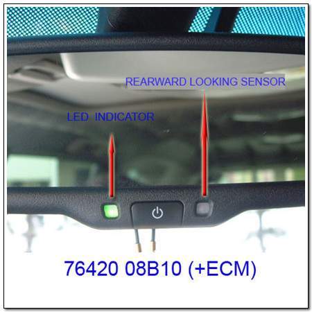 7642008B10 Ssang Yong Espelho de salão interno