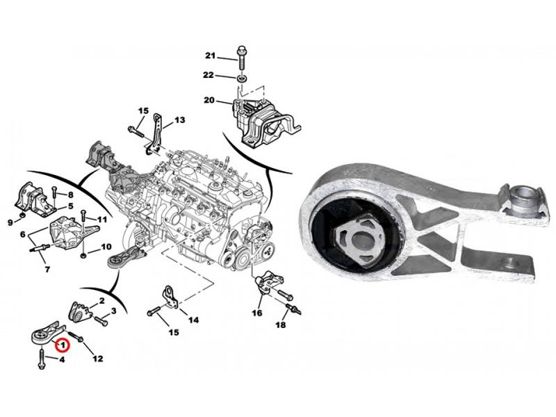 180695 Peugeot/Citroen Coxim (suporte) dianteiro de motor