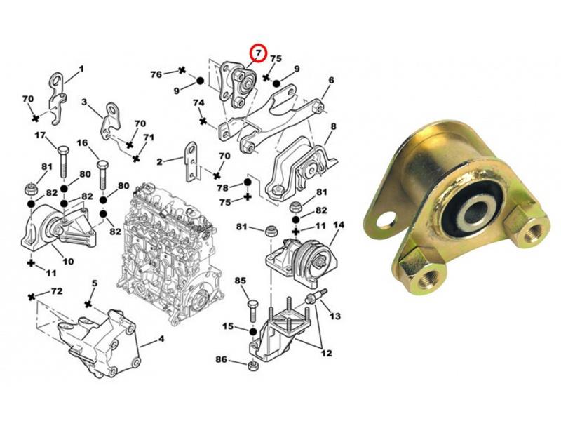 Coxim (suporte) esquerdo dianteiro de motor Fiat/Alfa/Lancia 1310575080 preço, a partir de 13,47 USD