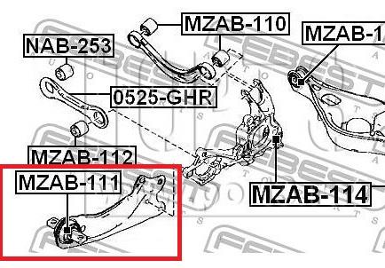 Bloco silencioso dianteiro de braço oscilante traseiro longitudinal Febest MZAB111 preço, a partir de 27,19 USD