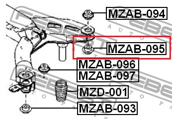 Bloco silencioso de viga traseira (de plataforma veicular) Febest MZAB095 preço, a partir de 10,98 USD