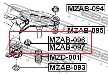GJ6A28860A Mazda Bloco silencioso de viga traseira (de plataforma veicular)