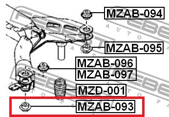 GJ6A28890A Mazda Bloco silencioso de viga traseira (de plataforma veicular)