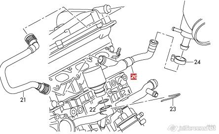 06B103211A VAG Cano derivado de ventilação de cárter (de separador de óleo)