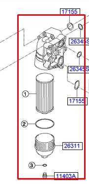 Caixa do filtro de óleo Hyundai/Kia 263102F011 preço, a partir de 104,64 USD