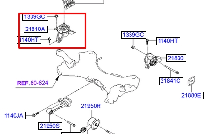 Coxim (suporte) direito de motor Hyundai/Kia 218102W200 preço, a partir de 75,29 USD
