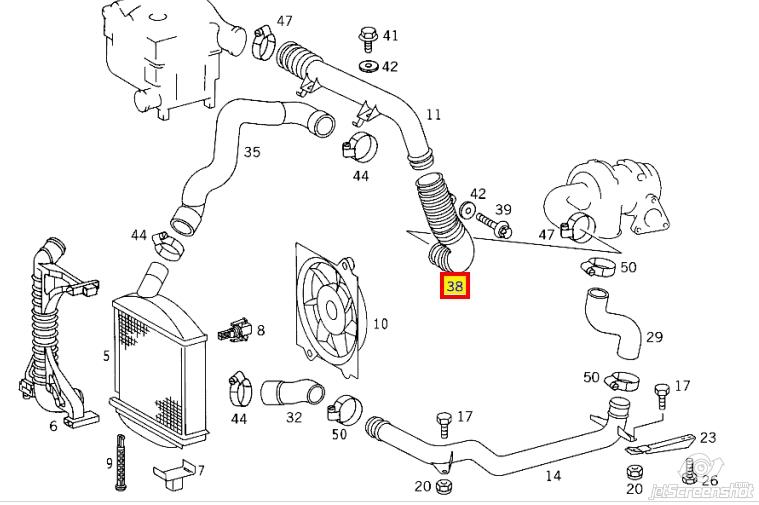 6380941382 Mercedes Cano derivado de ar, entrada na turbina (supercompressão)