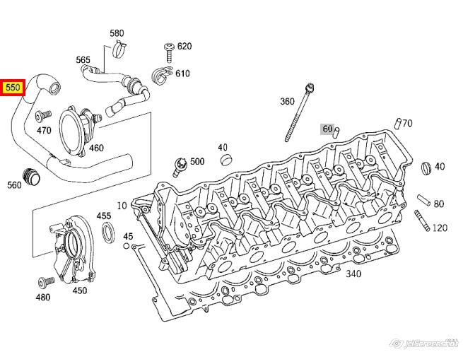 A2750100882 Mercedes Cano derivado de ventilação de cárter (de separador de óleo)