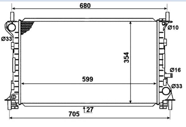 58375 NRF Radiador de esfriamento de motor
