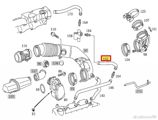 A1120180282 Mercedes Cano derivado de ventilação de cárter (de separador de óleo)