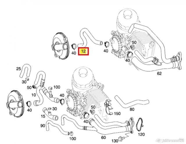 A6280180682 Mercedes Cano derivado de ventilação de cárter (de separador de óleo)