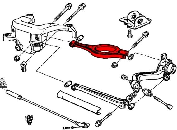 33321095555 BMW Braço oscilante transversal esquerdo de suspensão traseira