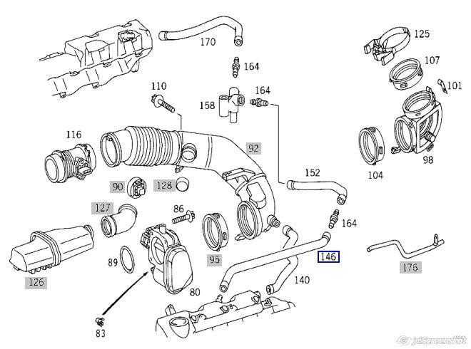 A1120180182 Mercedes Cano derivado de ventilação de cárter (de separador de óleo)