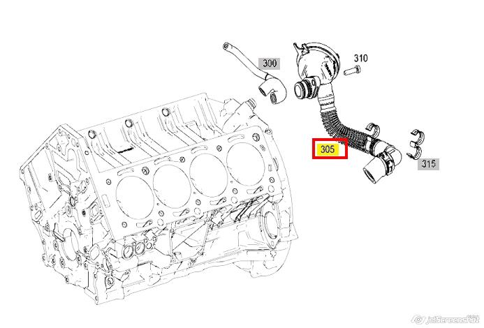 Compre A1560100170 Mercedes Cano derivado de ventilação de cárter (de separador de óleo)